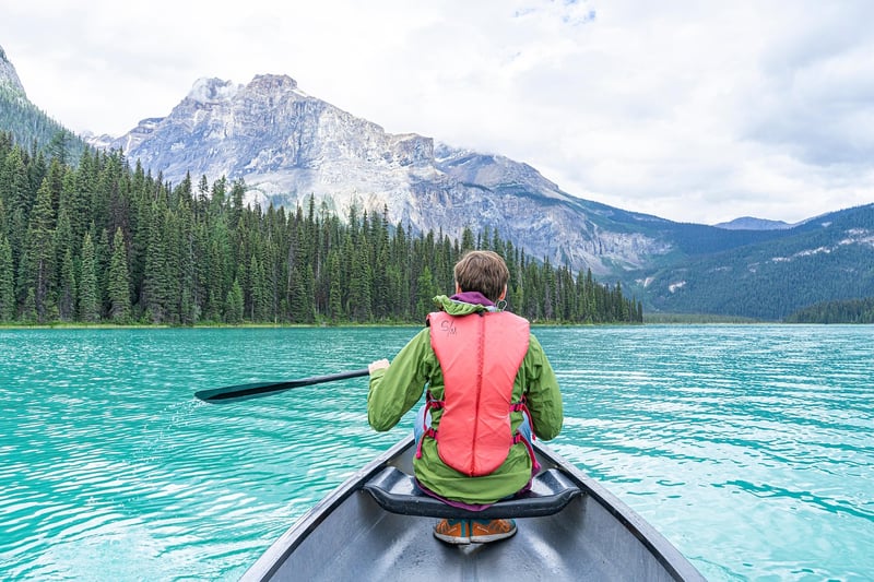 Kayaking on a serene lake